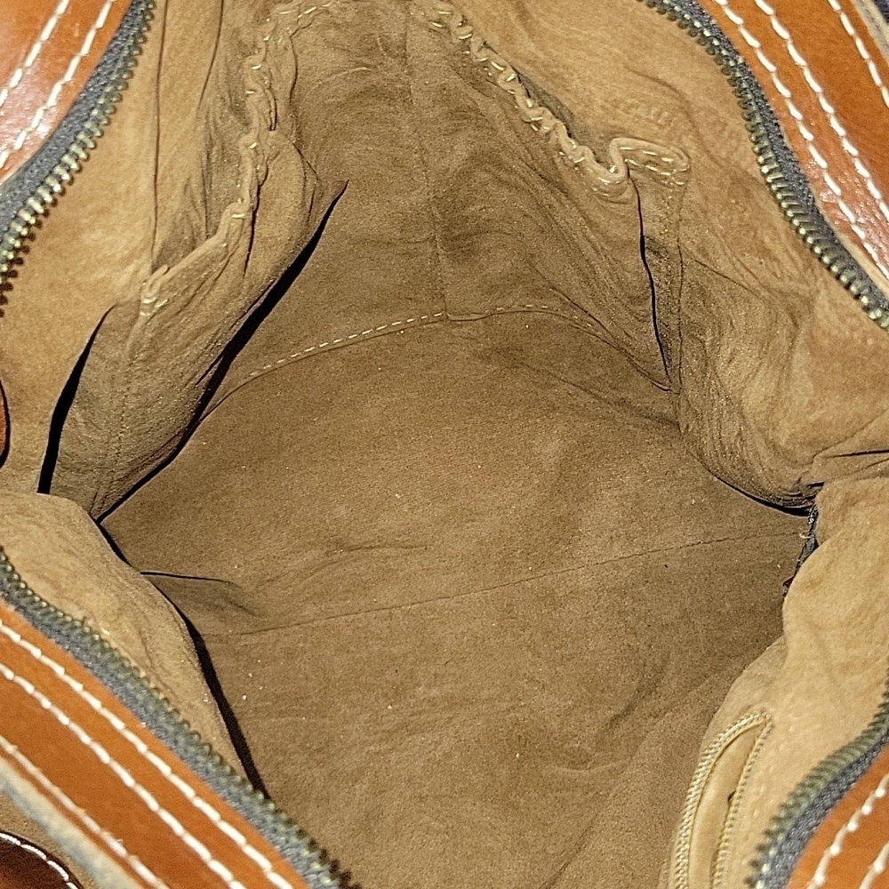 Patricia Nash Poppy Heritage Brown Leather Tote Shoulder Bag Handbag Purse - Picture 11 of 15